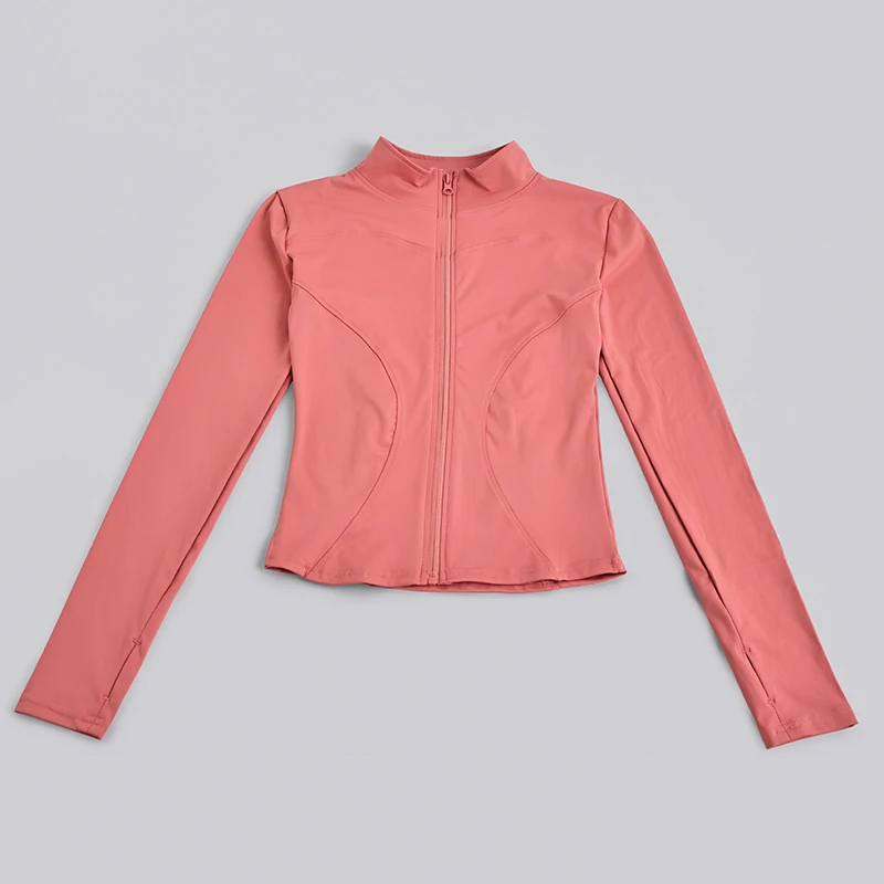 S-3XL Women Full Zip Yoga Jacket Thumb Hole Slim Fit Breathable Athletic Top for Gym Running Workout Training&Daily Casual Wear
