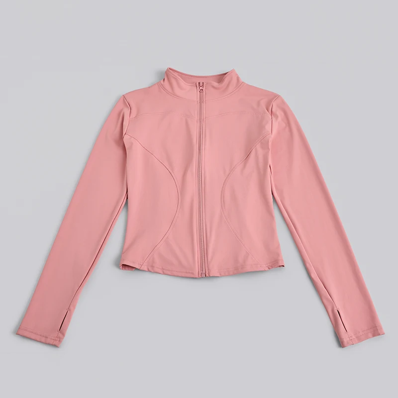 S-3XL Women Full Zip Yoga Jacket Thumb Hole Slim Fit Breathable Athletic Top for Gym Running Workout Training&Daily Casual Wear