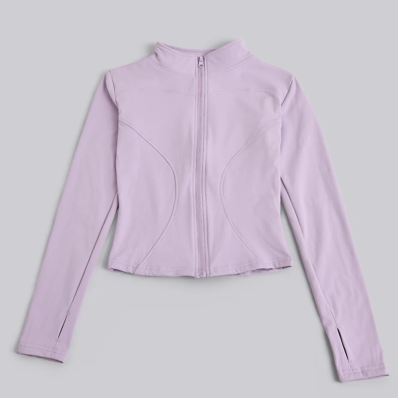 S-3XL Women Full Zip Yoga Jacket Thumb Hole Slim Fit Breathable Athletic Top for Gym Running Workout Training&Daily Casual Wear