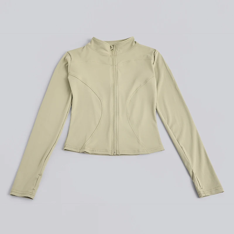 S-3XL Women Full Zip Yoga Jacket Thumb Hole Slim Fit Breathable Athletic Top for Gym Running Workout Training&Daily Casual Wear