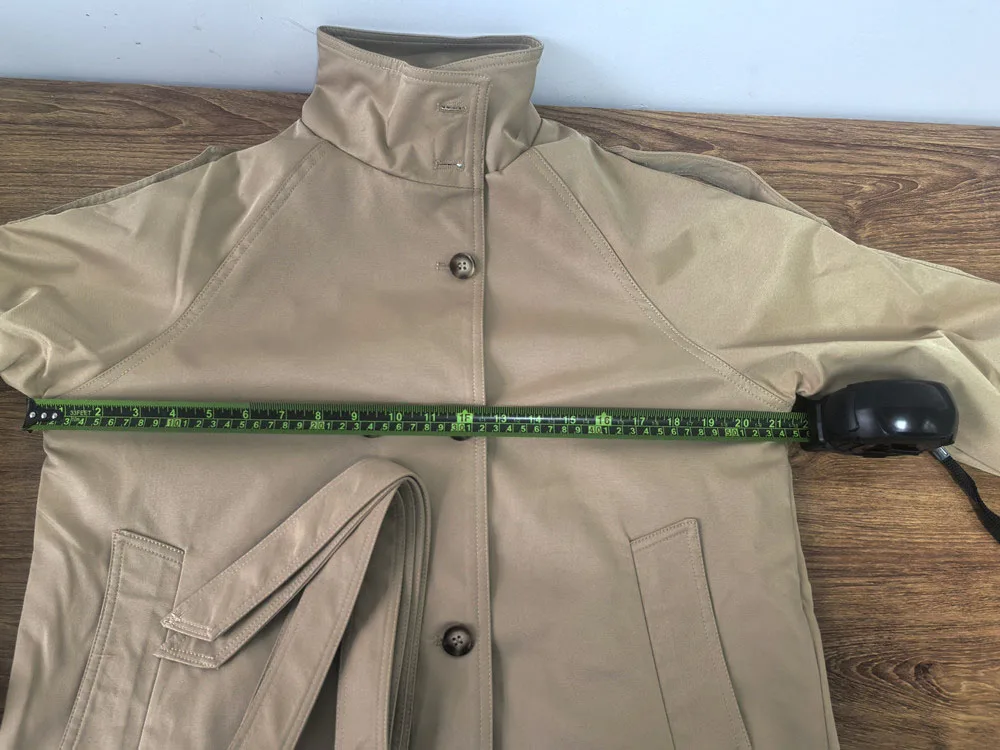Belted Waist Cropped Trench Jackets Women Double Breasted Stand Collar Coats 2025 Autumn Chic Casual Vintage Jacket Women Cloth