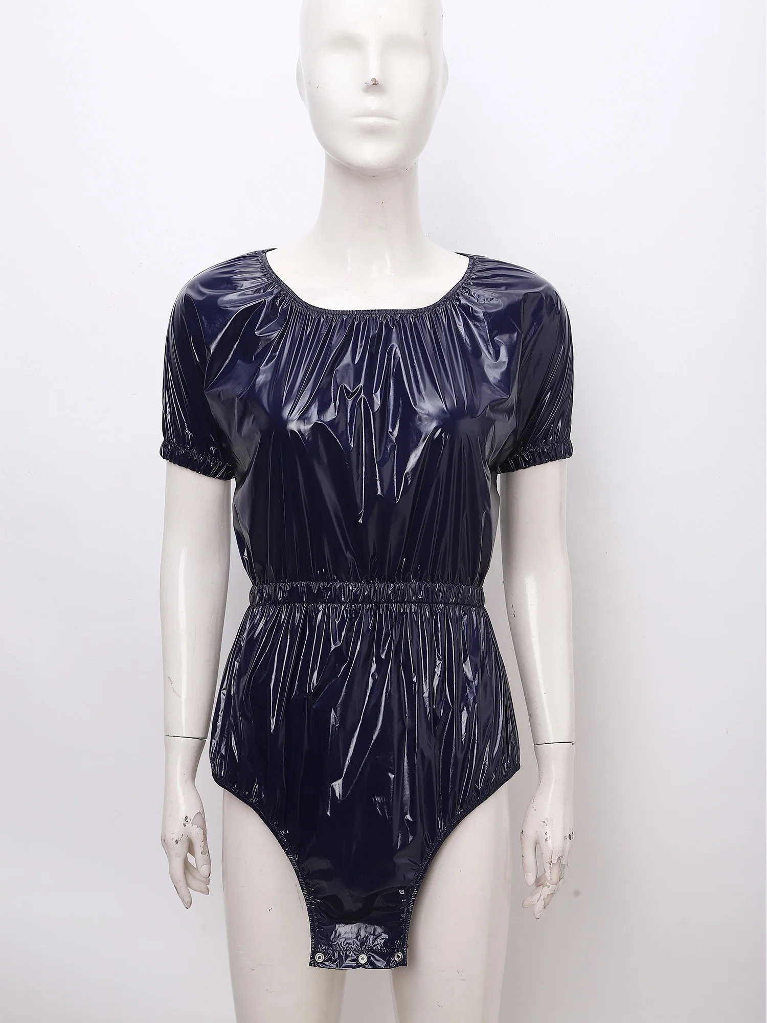 Men Women Waterproof Glossy Bodysuit Leak-proof Washable Diaper Cover Elderly Bedridden Special Needs Adaptive Jumpsuit Swimwear