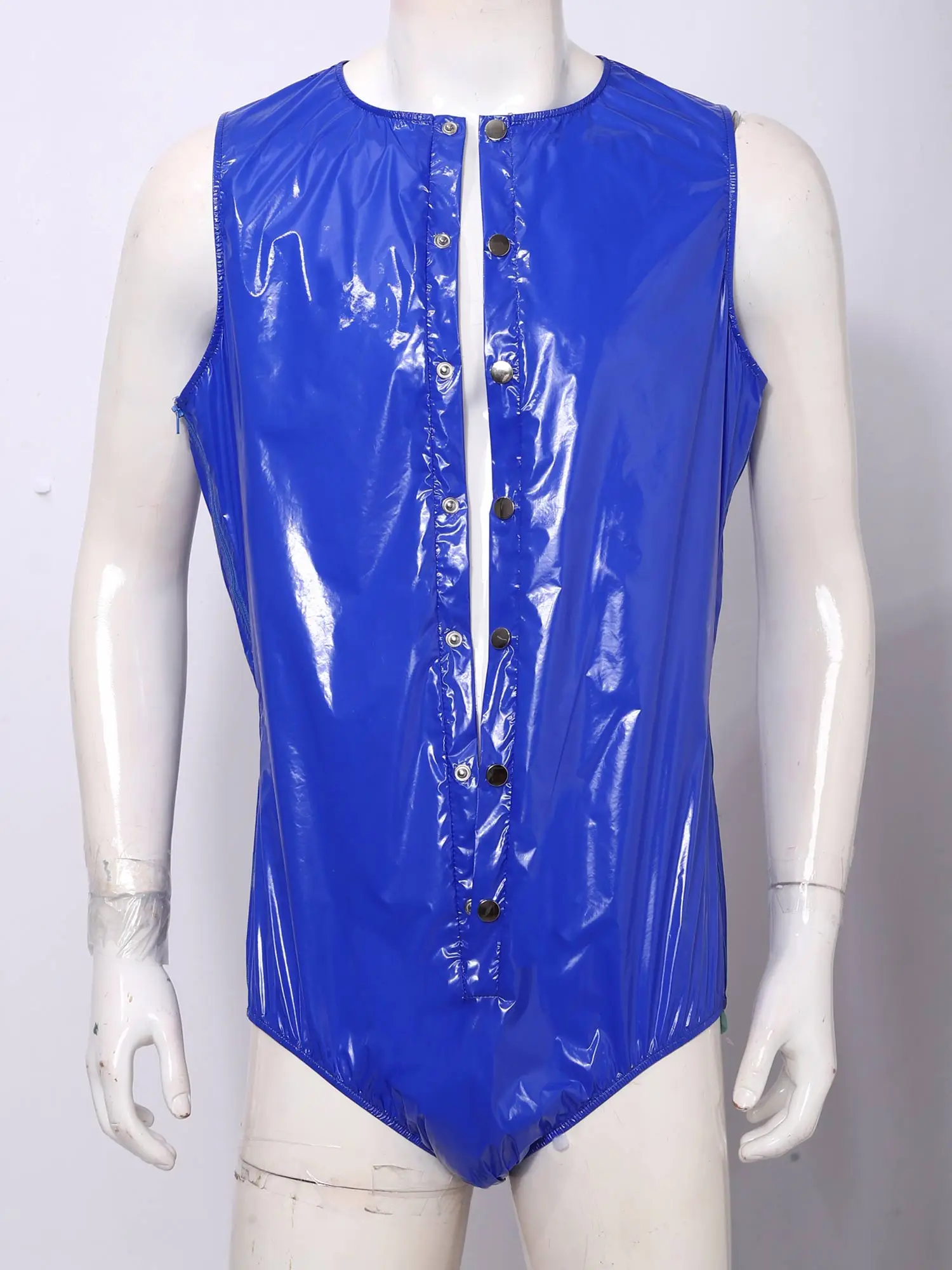 Men Women Waterproof Glossy Bodysuit Leak-proof Washable Diaper Cover Elderly Bedridden Special Needs Adaptive Jumpsuit Swimwear