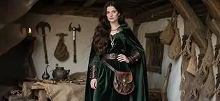 LisdinoL'VOW Medieval Hooded Cloak Linen Renaissance Cape With Hood - Halloween Hobbit Cosplay Witch Wizard LARP