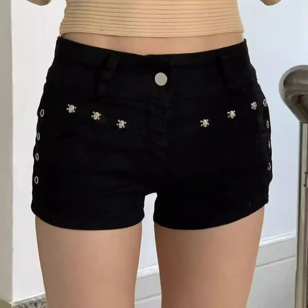 Shorts Women Skinny Creativity Lace-up Popular Streetwear Daily Personality Students Holiday Fashion Sexy American Retro Leisure