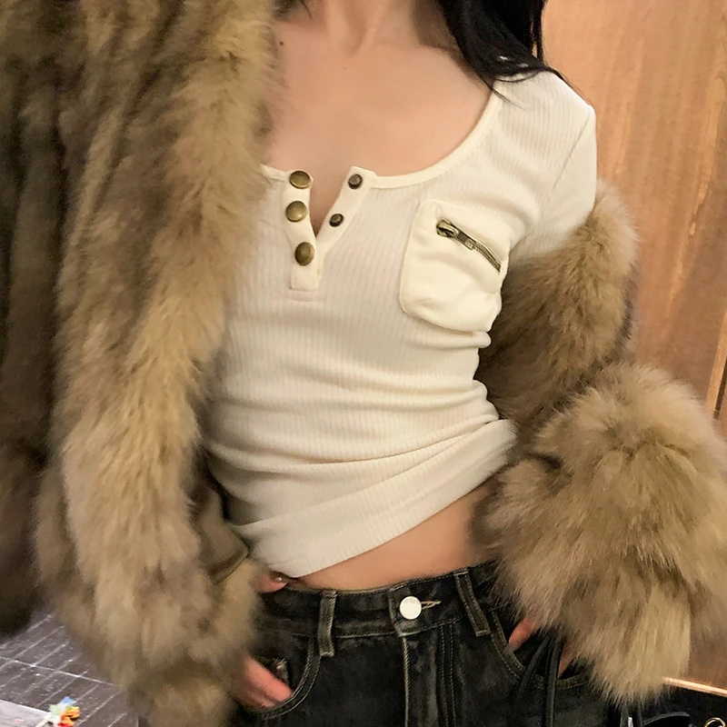 Tonngirls Harajuku Vintage T Shirt Women Long Sleeve Skinny Y2k American Retro 90s Crop Tops Streetwear Basci Tee Tops Autumn