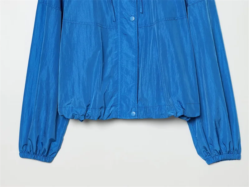 Guobioziy Women's Nylon Jacket 2026 Spring and Autumn Solid Color New Zipper High Collar Fashion Street Style Women's Coat