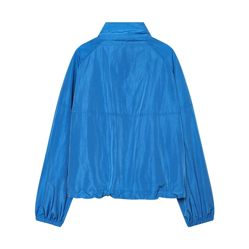 Guobioziy Women's Nylon Jacket 2026 Spring and Autumn Solid Color New Zipper High Collar Fashion Street Style Women's Coat