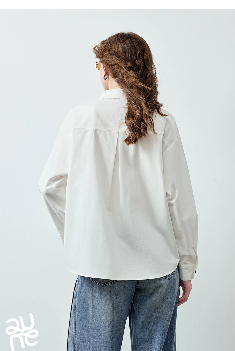 TOYOUTH Women's Color Block Heart Embroidery Blouse 2026 Summer New Pure Cotton Loose Button Down Morandi Color Daily Wear Top