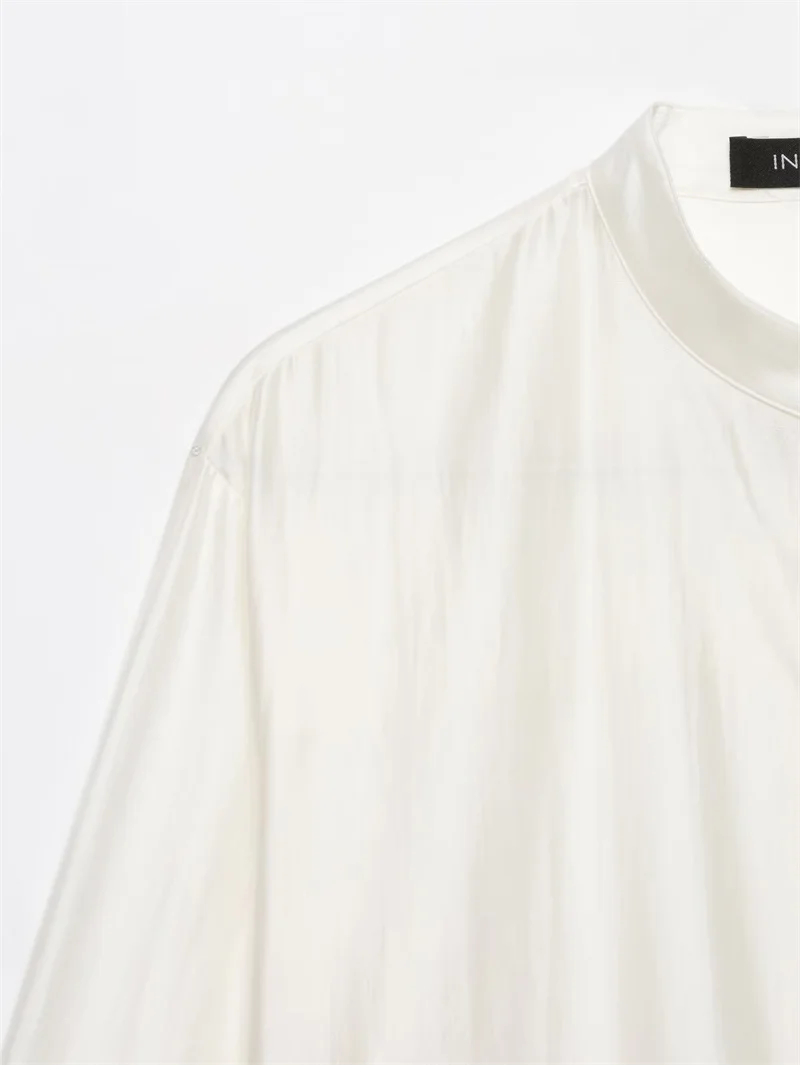 Guobioziy Women's Shirt 2026 Summer New Solid Color Long Sleeve Embroidered Pocket Loose Shirt Elegant Stylish Simple Fashion