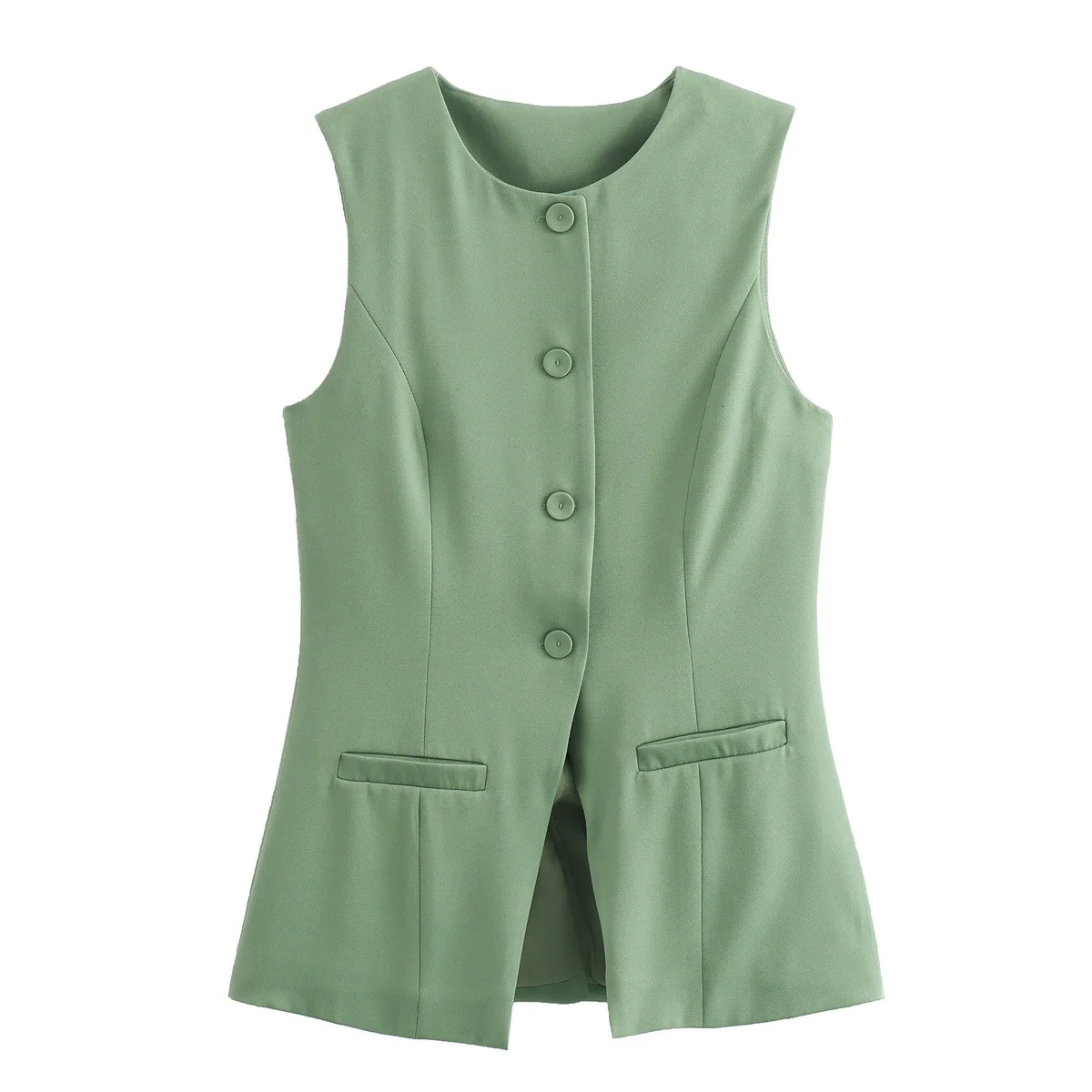 MUJER 2025 White Sleeveless Vest Women Button Summer Vests for Women Jacket Pink Vest Top Women Streetwear Women's Tailored Vest