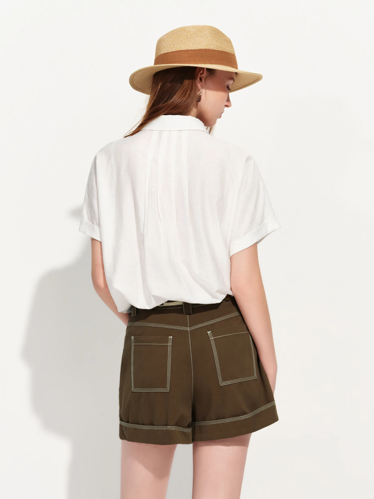 FSLE 2026 Summer Women‘s Asymmetric Drop Shoulder Blouse, Notched Collar Short Sleeve Shirt for Relaxed Designer Style Top