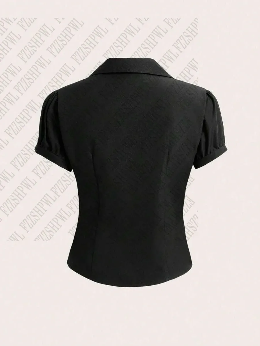 Vintage Aesthetic Women Personality Y2K Slim Clothing Fashion Shirts Harajuku Short Sleeve Tops Female Hot Classic Casual Tee