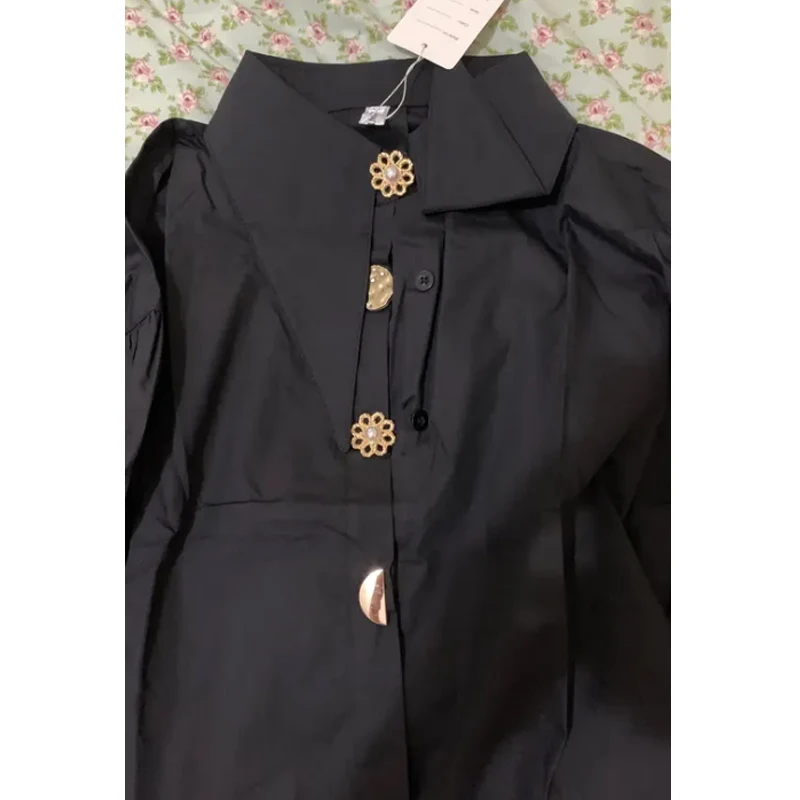 Spring Fashion Long Sleeve Shirt Pointed Collar Office Lady Blouse Office Women Shirts Turn Down Collar Loose Clothing 15630