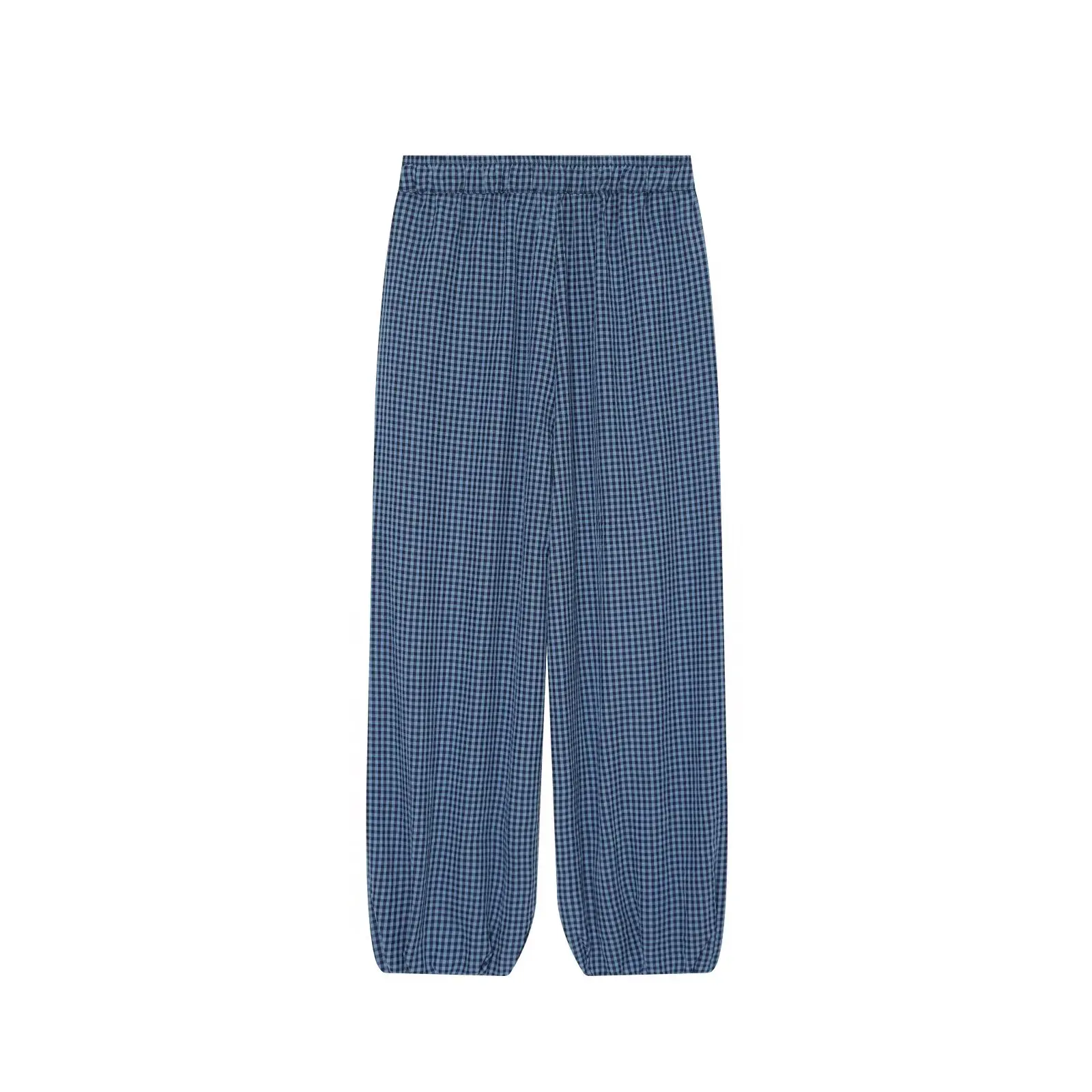 Women's Long Pants 2026 Summer New Style Red Plaid Drawstring Lantern Pants Long Pants Beach Vacation Casual Fashion