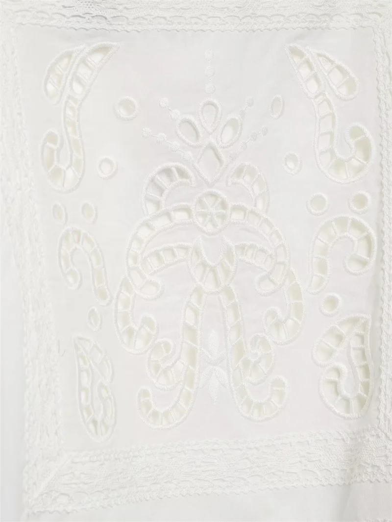 Guobioziy 2026 Women's Summer New Top White Strap Hollow Out Embroidered Asymmetric Top Beach Vacation Stylish