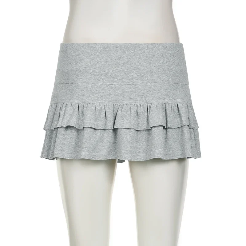 Mooyufo Sweet Solid Pleated Super Mini Skirt Preppy Atyle Sexy Slim Low-Waisted Skirts Women 2024 Summer Fashion Streetwear Lady