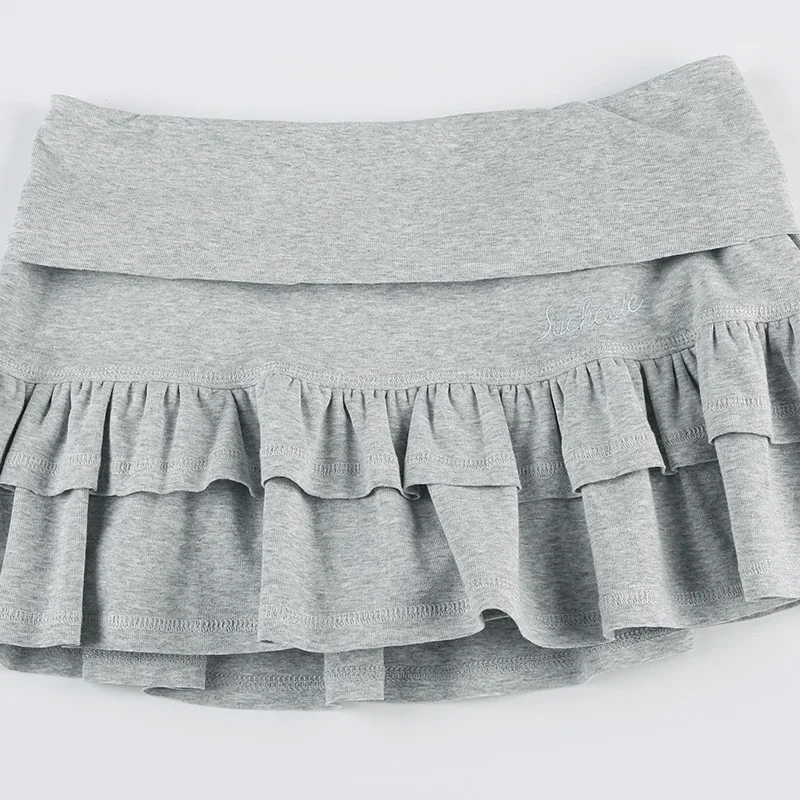 Mooyufo Sweet Solid Pleated Super Mini Skirt Preppy Atyle Sexy Slim Low-Waisted Skirts Women 2024 Summer Fashion Streetwear Lady