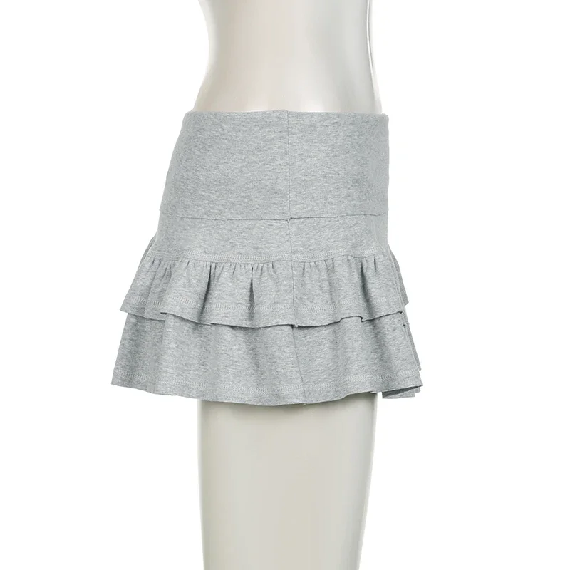 Mooyufo Sweet Solid Pleated Super Mini Skirt Preppy Atyle Sexy Slim Low-Waisted Skirts Women 2024 Summer Fashion Streetwear Lady
