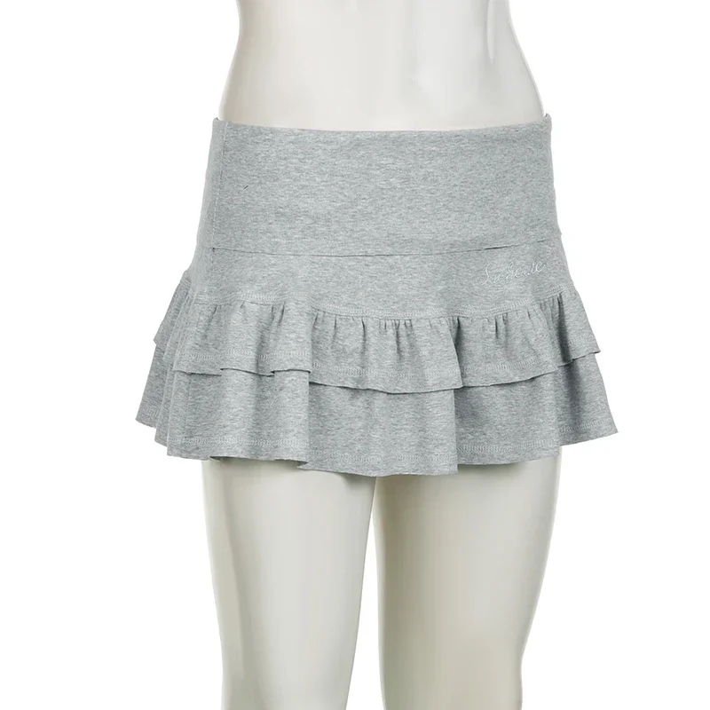 Mooyufo Sweet Solid Pleated Super Mini Skirt Preppy Atyle Sexy Slim Low-Waisted Skirts Women 2024 Summer Fashion Streetwear Lady