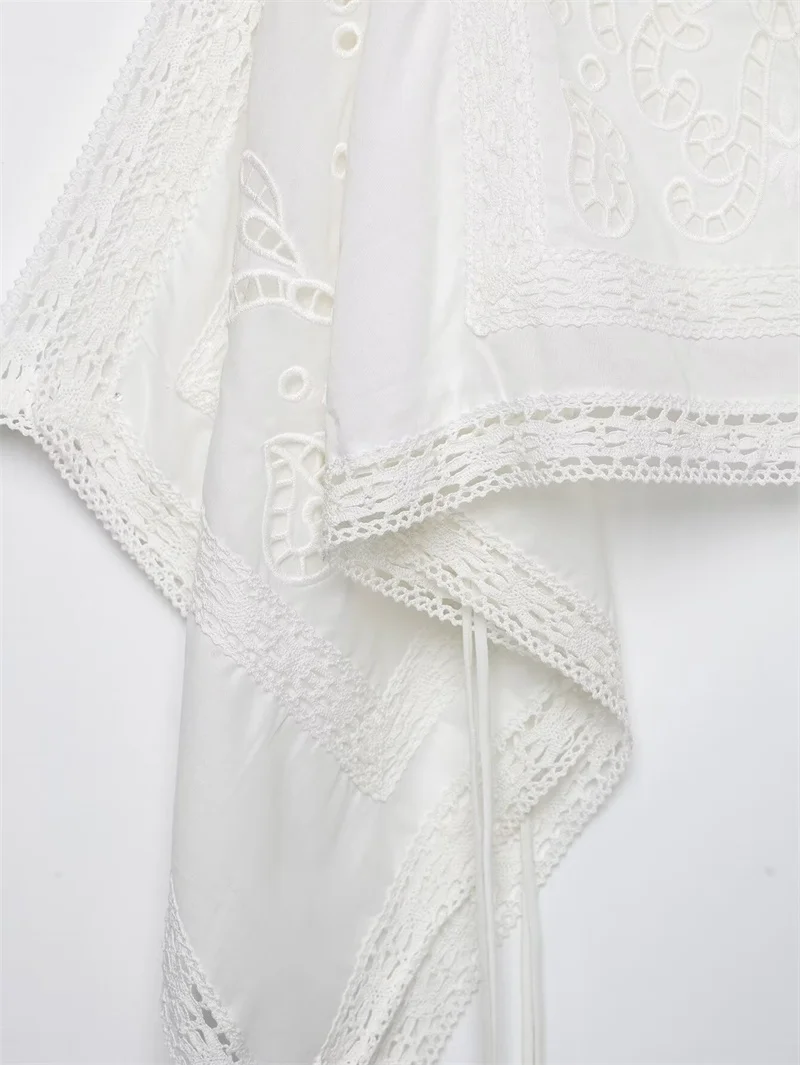 Guobioziy 2026 Women's Summer Spaghetti Strap Top Boho Beachwear Hollow Embroidery Casual Vacation Blouse