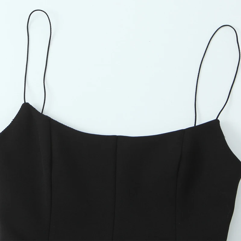 Willshela Women Fashion Solid Pleated Backless Side Zipper Tops Vintage Thin Straps Square Collar Female Chic Lady Camis