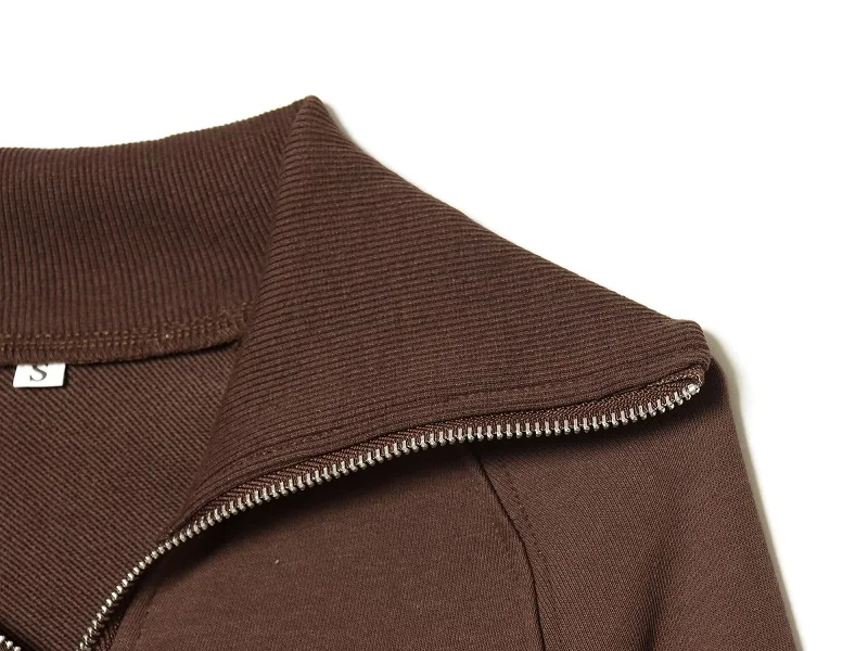 MUJER 2026 Cropped Jacket Woman Zipper Varsity Jackets for Women Long Sleeve Winter Coat Female Streetwear Women's Jackets Sets