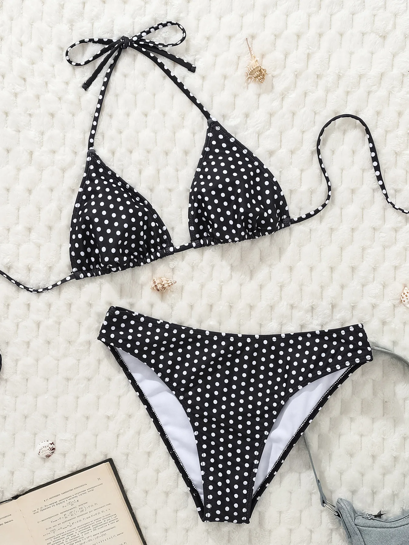 2026 Dot Print Bikini Set Retro High Waisted Swimsuit Women Adjustable String Tie Two Piece Bathing Suit for Beach