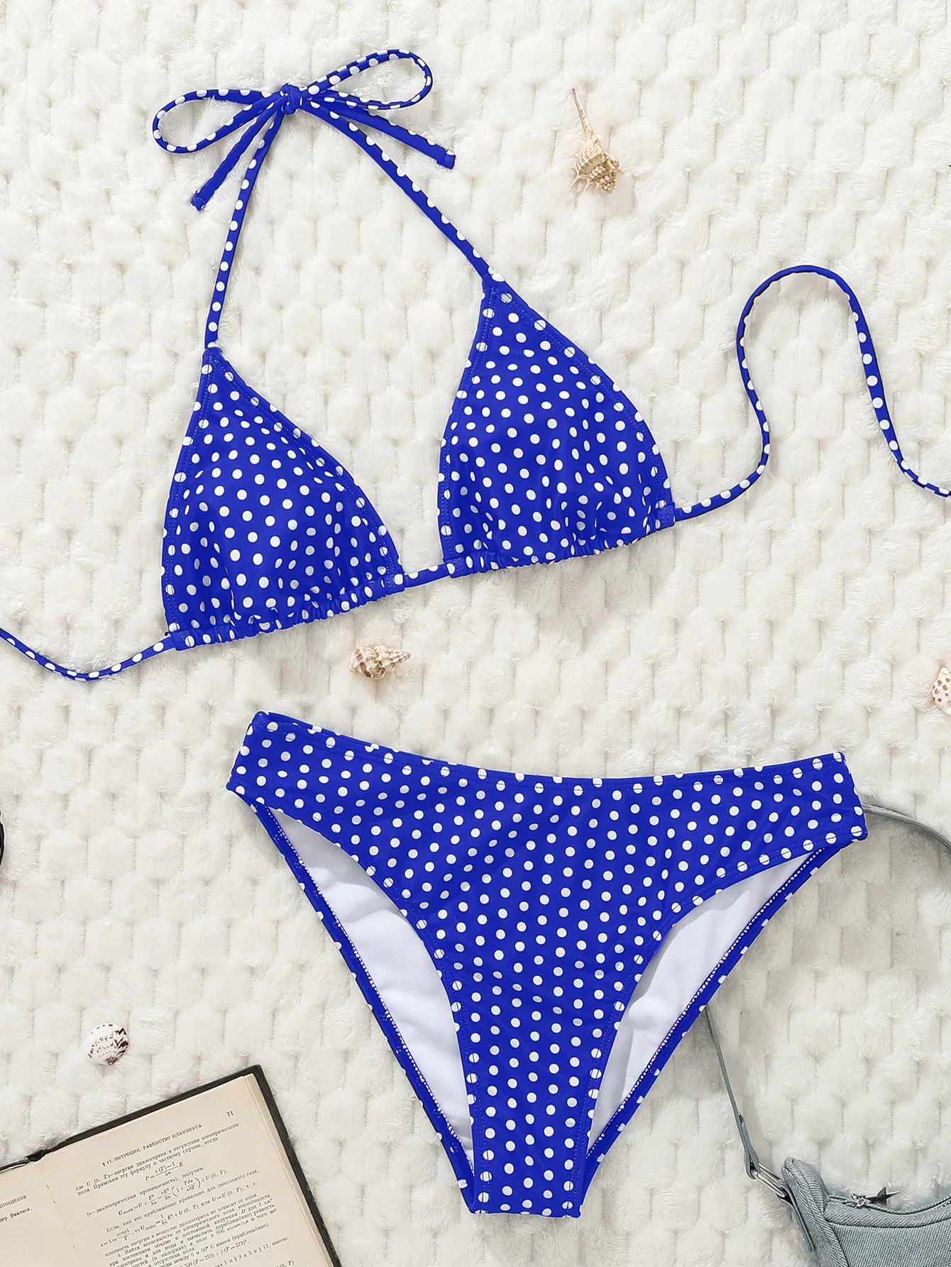 2026 Dot Print Bikini Set Retro High Waisted Swimsuit Women Adjustable String Tie Two Piece Bathing Suit for Beach