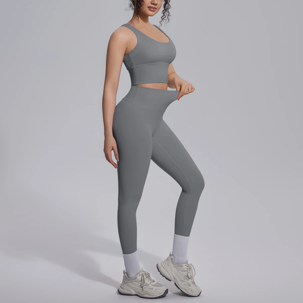 2PCS Yoga Set for Woman's Quick Drying Legging Outdoor Running Fitness Pants Summer Gym Backless Sports Bra with Chest Pad