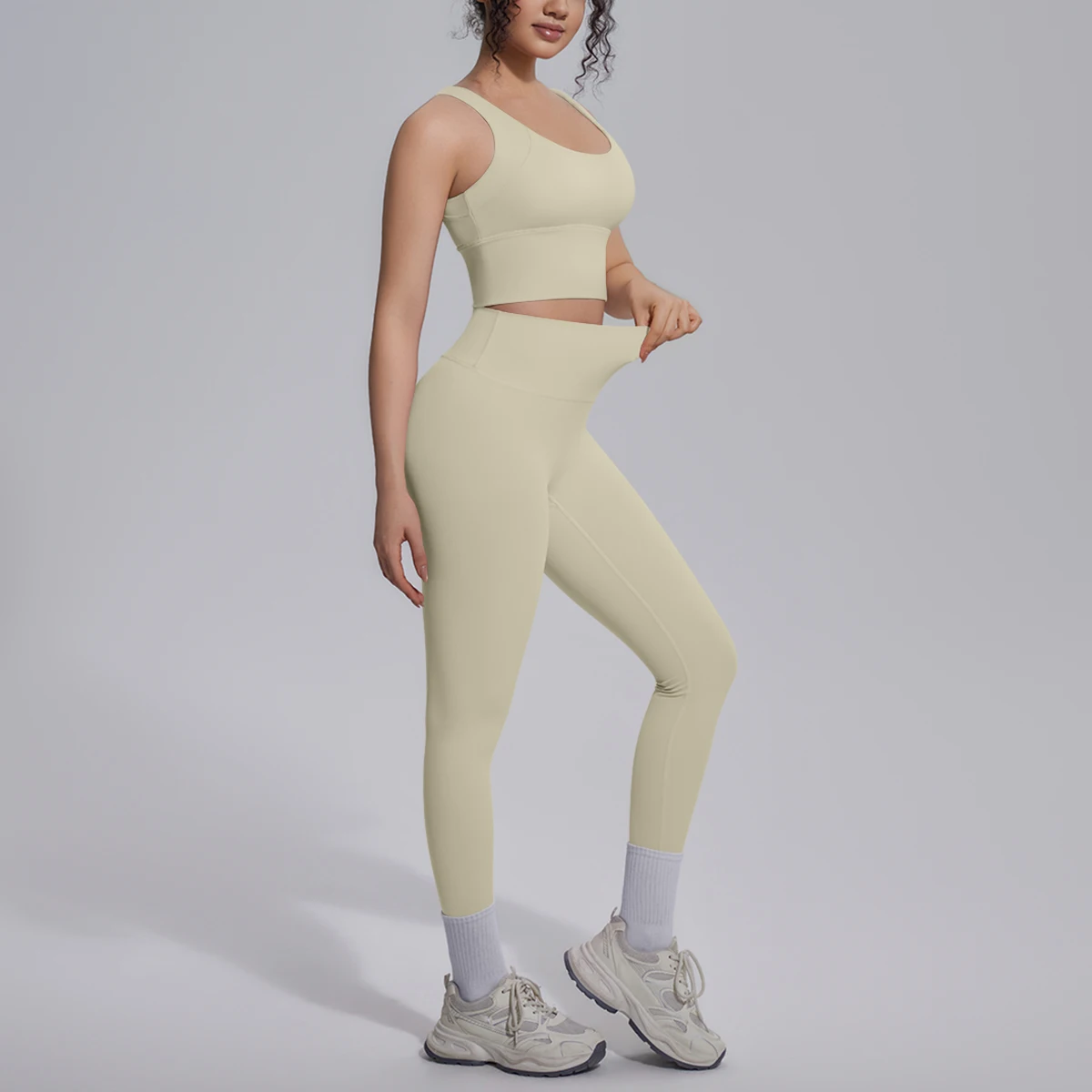 2PCS Yoga Set for Woman's Quick Drying Legging Outdoor Running Fitness Pants Summer Gym Backless Sports Bra with Chest Pad