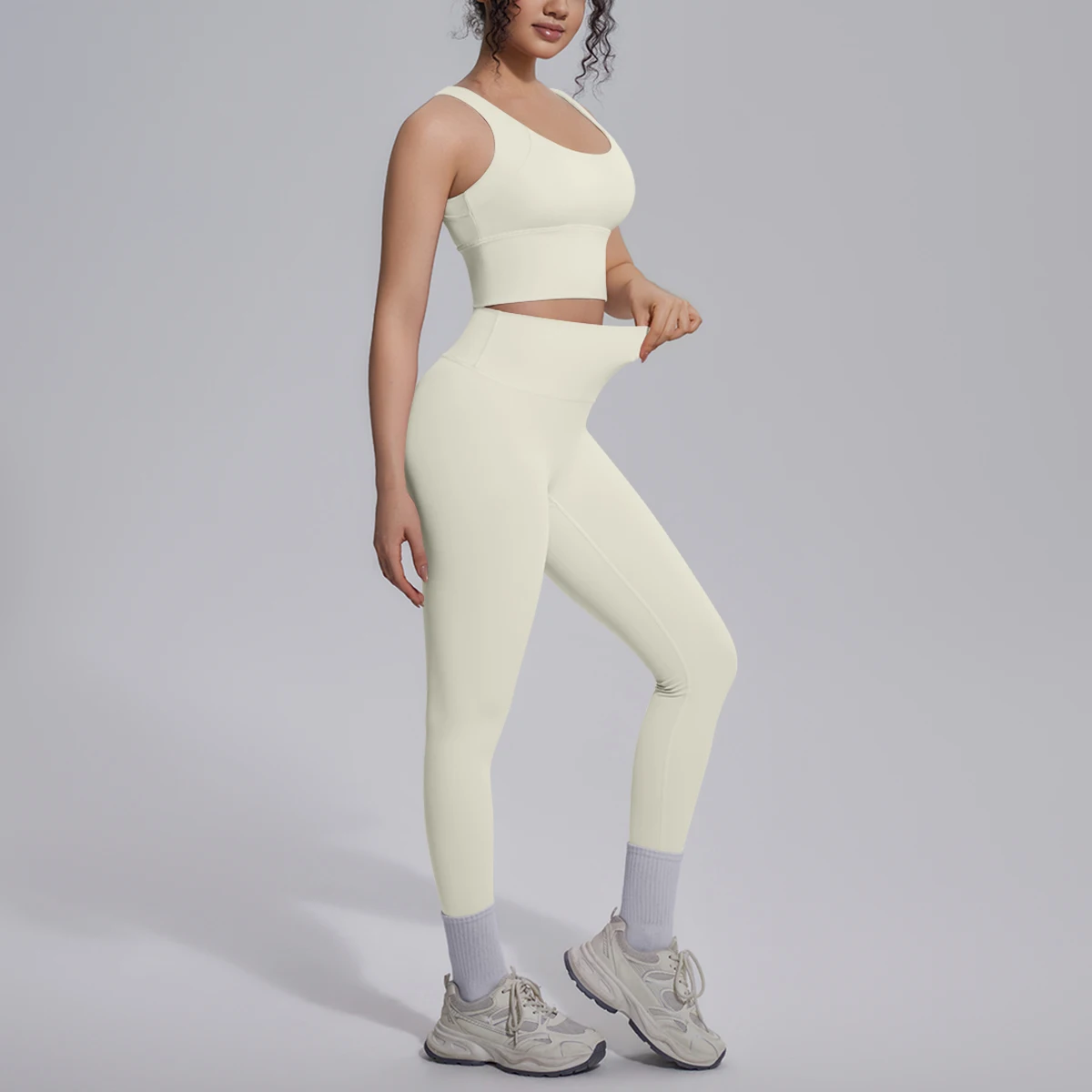 2PCS Yoga Set for Woman's Quick Drying Legging Outdoor Running Fitness Pants Summer Gym Backless Sports Bra with Chest Pad