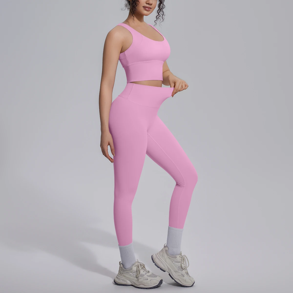 2PCS Yoga Set for Woman's Quick Drying Legging Outdoor Running Fitness Pants Summer Gym Backless Sports Bra with Chest Pad