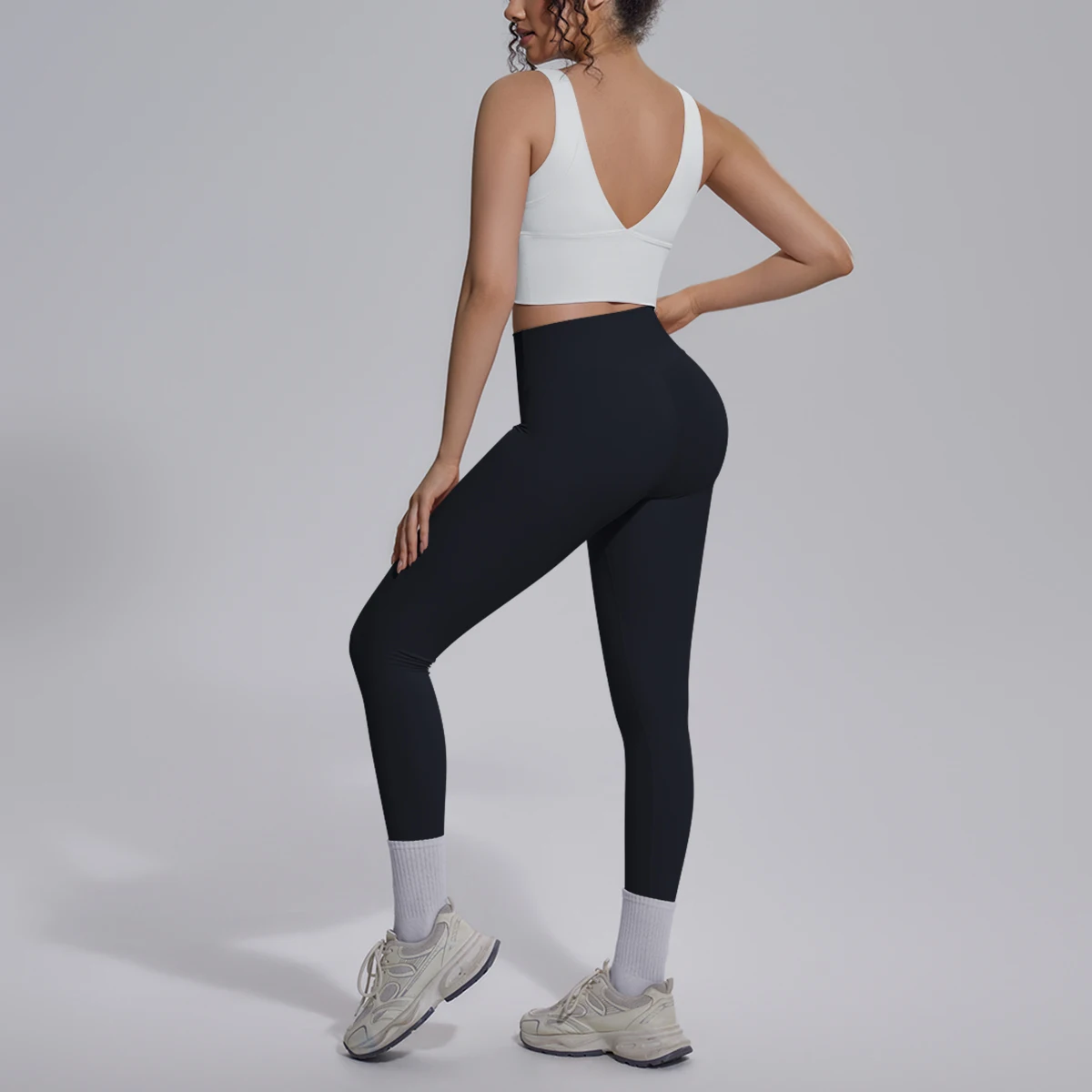 2PCS Yoga Set for Woman's Quick Drying Legging Outdoor Running Fitness Pants Summer Gym Backless Sports Bra with Chest Pad
