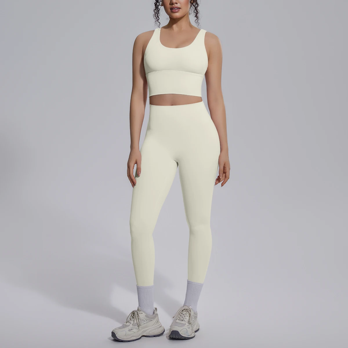 2PCS Yoga Set for Woman's Quick Drying Legging Outdoor Running Fitness Pants Summer Gym Backless Sports Bra with Chest Pad