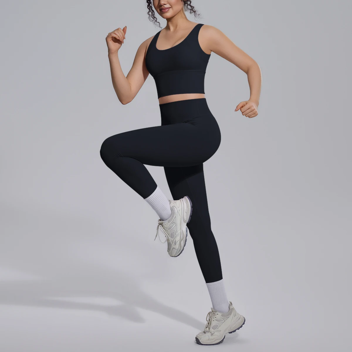 2PCS Yoga Set for Woman's Quick Drying Legging Outdoor Running Fitness Pants Summer Gym Backless Sports Bra with Chest Pad