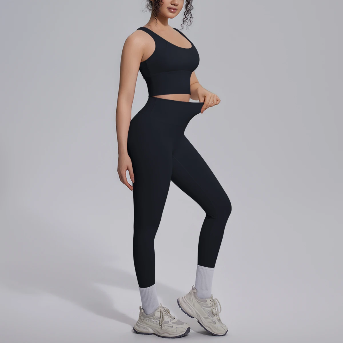 2PCS Yoga Set for Woman's Quick Drying Legging Outdoor Running Fitness Pants Summer Gym Backless Sports Bra with Chest Pad