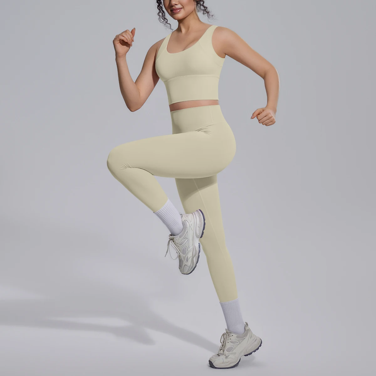 2PCS Yoga Set for Woman's Quick Drying Legging Outdoor Running Fitness Pants Summer Gym Backless Sports Bra with Chest Pad