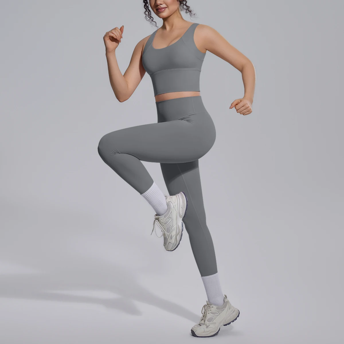 2PCS Yoga Set for Woman's Quick Drying Legging Outdoor Running Fitness Pants Summer Gym Backless Sports Bra with Chest Pad