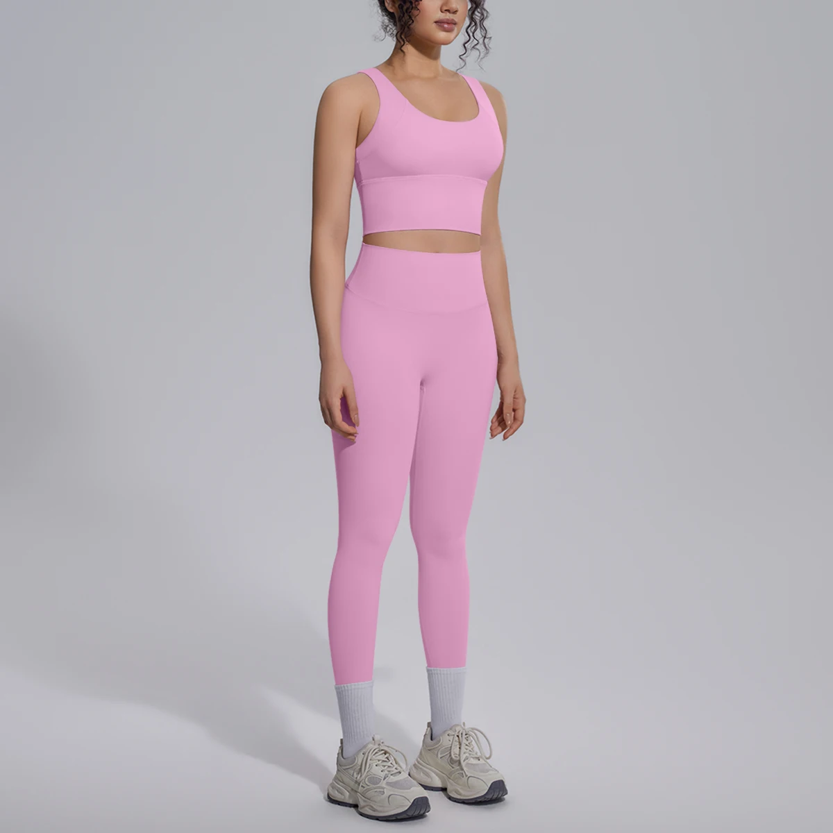 2PCS Yoga Set for Woman's Quick Drying Legging Outdoor Running Fitness Pants Summer Gym Backless Sports Bra with Chest Pad