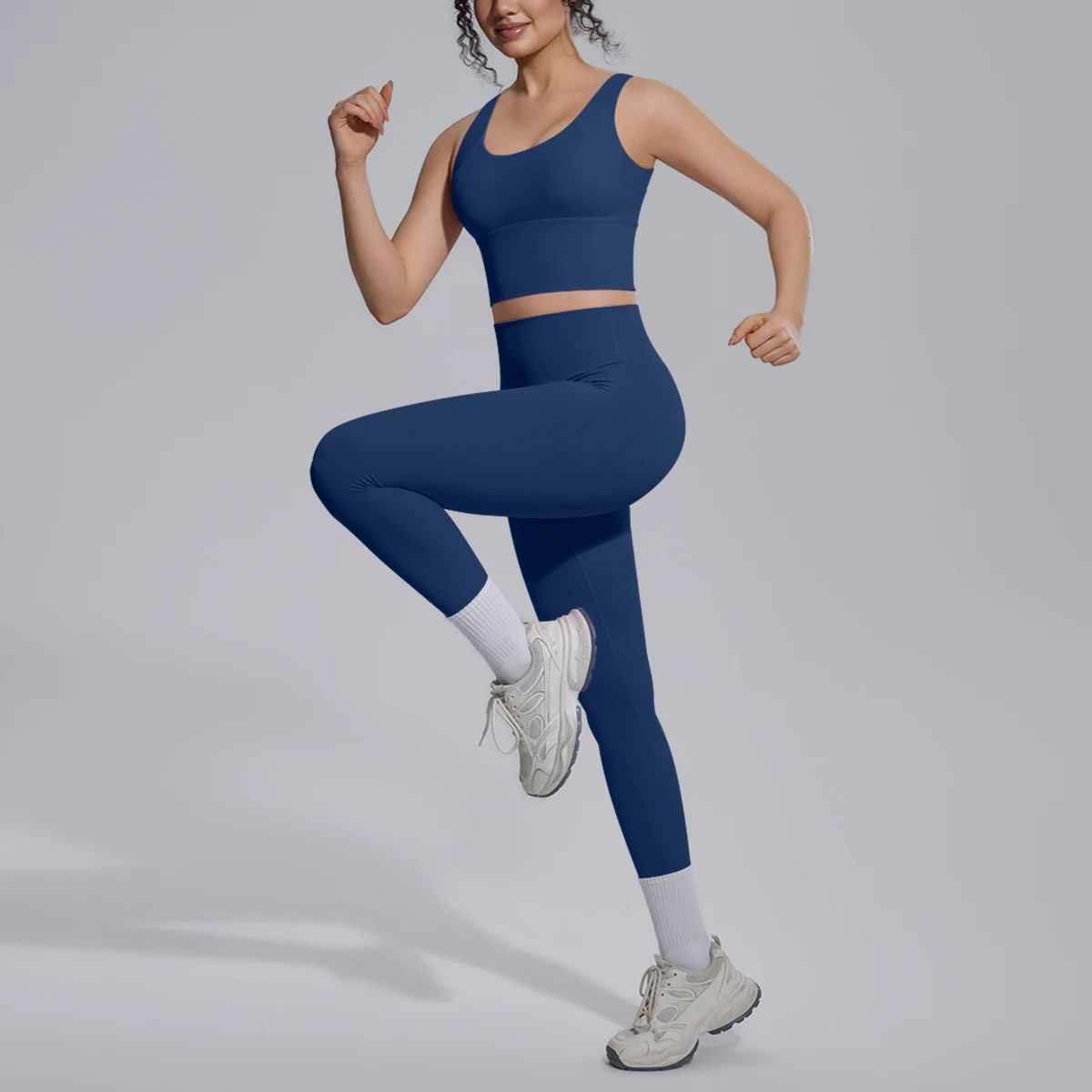 2PCS Yoga Set for Woman's Quick Drying Legging Outdoor Running Fitness Pants Summer Gym Backless Sports Bra with Chest Pad