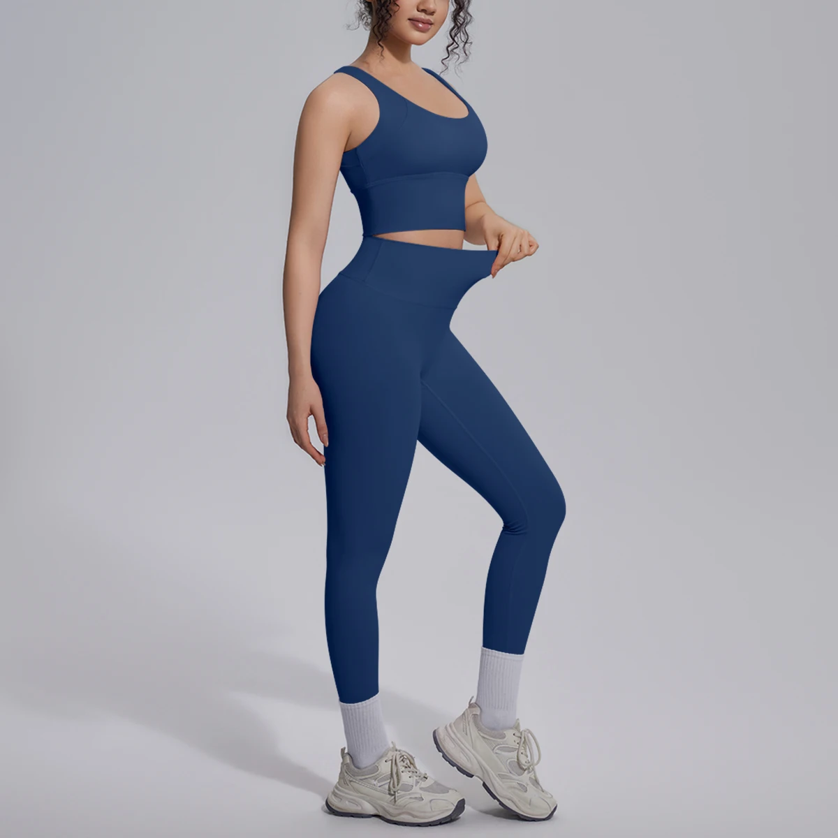 2PCS Yoga Set for Woman's Quick Drying Legging Outdoor Running Fitness Pants Summer Gym Backless Sports Bra with Chest Pad