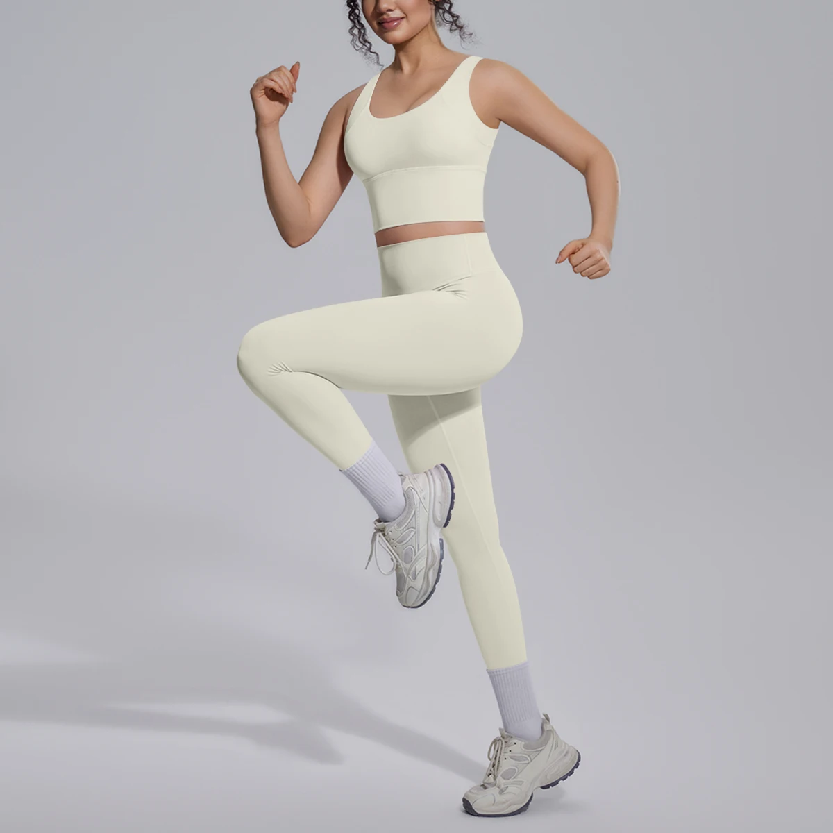 2PCS Yoga Set for Woman's Quick Drying Legging Outdoor Running Fitness Pants Summer Gym Backless Sports Bra with Chest Pad