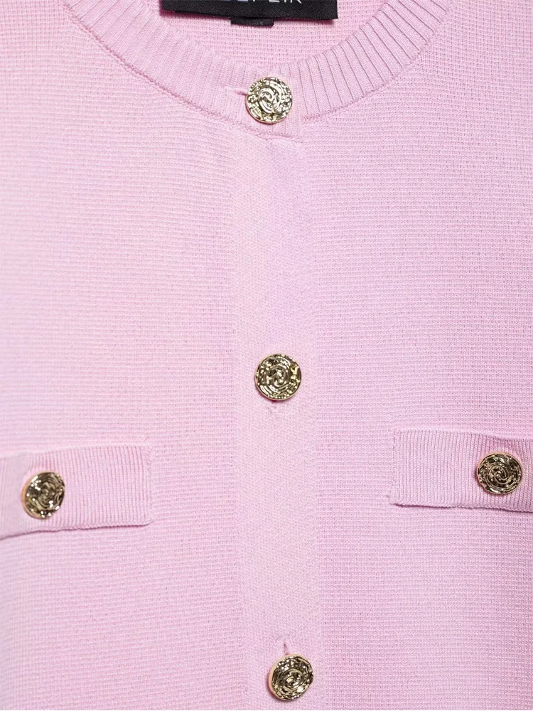 HXAO Cardigan Woman Knitwear Button Ladies Short Sleeve Knit Bolero Women's Tricot Top Summer Outerwear Crop Cardigan Top Female