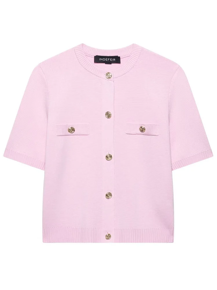 HXAO Cardigan Woman Knitwear Button Ladies Short Sleeve Knit Bolero Women's Tricot Top Summer Outerwear Crop Cardigan Top Female