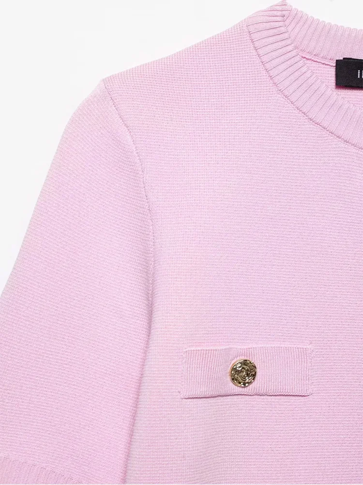 HXAO Cardigan Woman Knitwear Button Ladies Short Sleeve Knit Bolero Women's Tricot Top Summer Outerwear Crop Cardigan Top Female