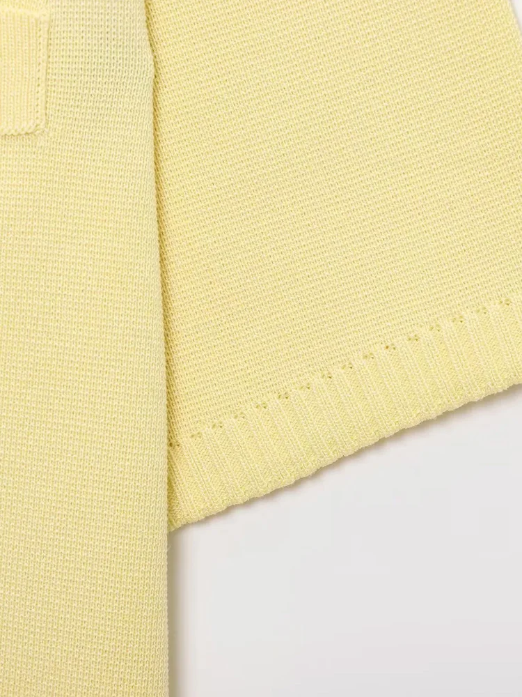HXAO Cardigan Woman Knitwear Button Ladies Short Sleeve Knit Bolero Women's Tricot Top Summer Outerwear Crop Cardigan Top Female