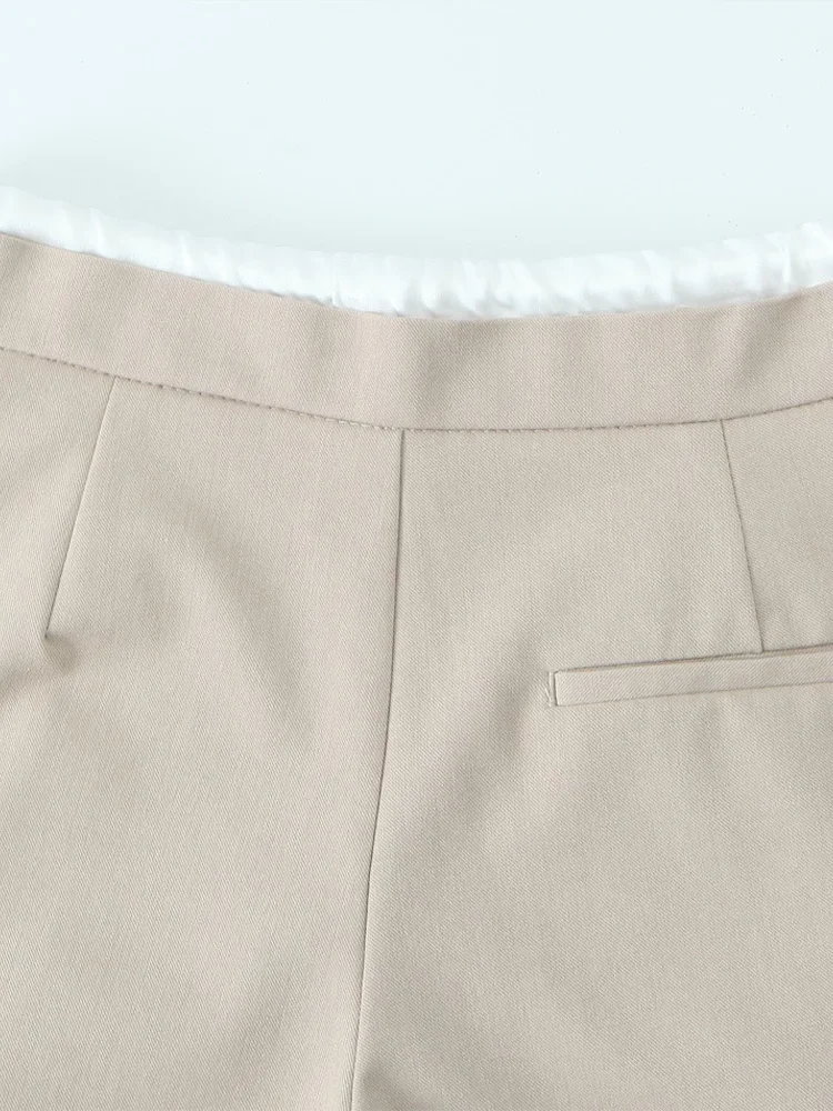 Willshela Women Fashion Solid Lace Up Side Zipper Straight Pants Vintage High Elastic Waist Female Chic Lady Trousers