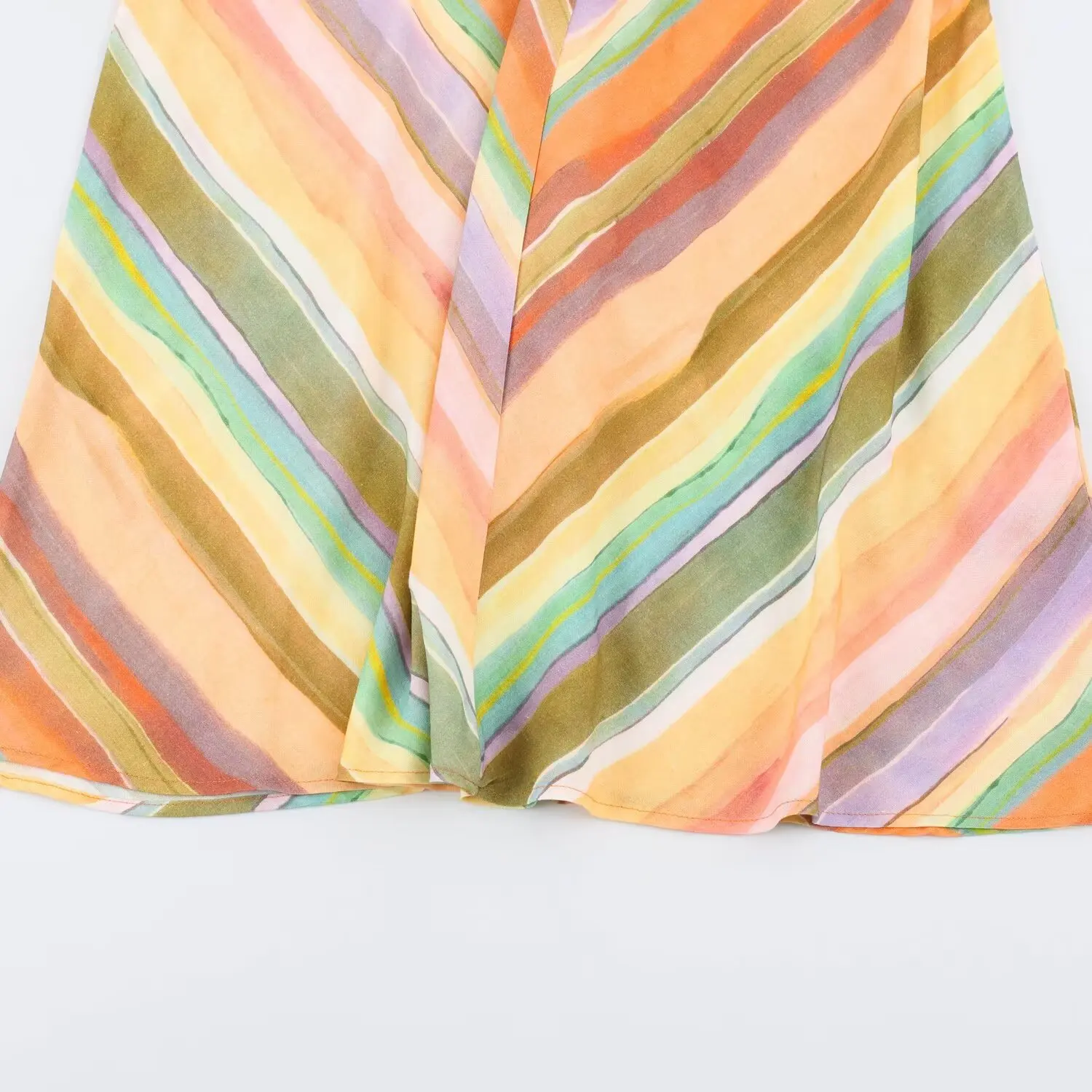 BSAY Women Halter Maxi Dress V‑Neck Colorful Chevron Stripe Print Sleeveless Back Tie Long Dress Summer Beach Vacation Sundress