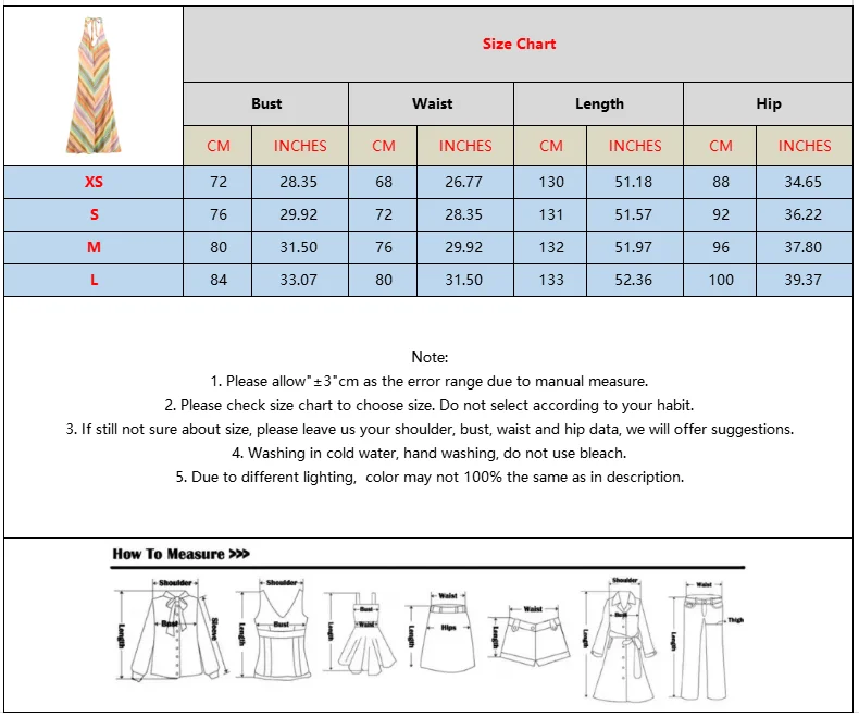 BSAY Women Halter Maxi Dress V‑Neck Colorful Chevron Stripe Print Sleeveless Back Tie Long Dress Summer Beach Vacation Sundress